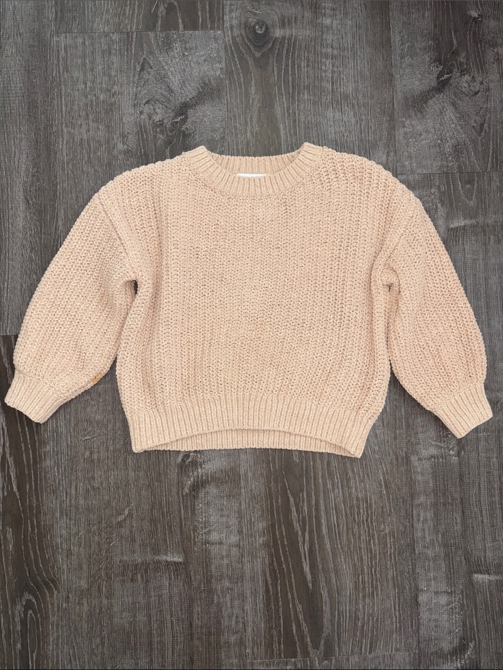H&M Chunky Knit Crewneck Sweater in Blush
